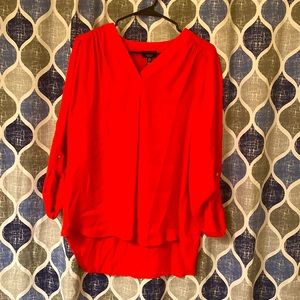 Jones NY Brand 3/4 sleeve blouse in a gorgeous and rich crimson style red